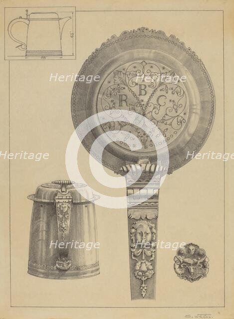 Silver Tankard, 1935/1942. Creator: Simon Weiss.