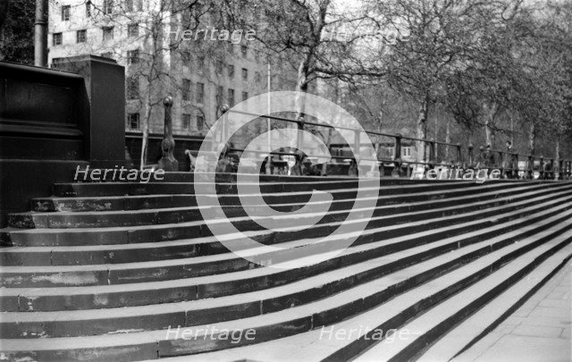 Steps on the Victoria Embankment, Westminster, London, c1945-c1965. Artist: SW Rawlings