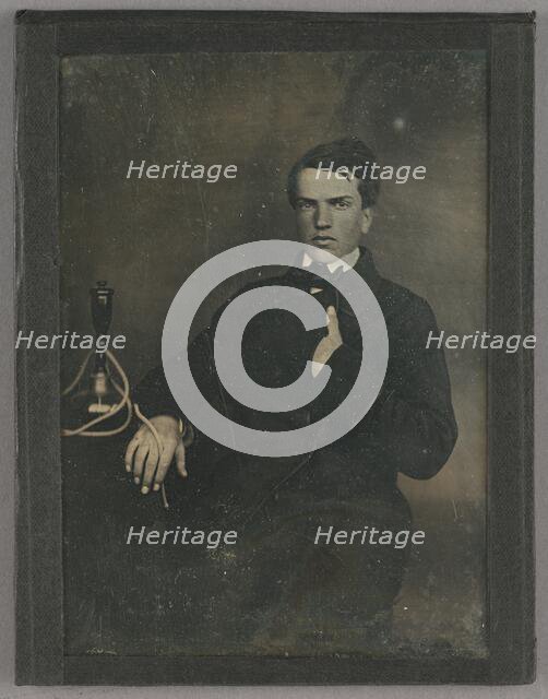 Portrait of a Young Man with a Hookah or Narghile, about 1850. Creator: Unknown.