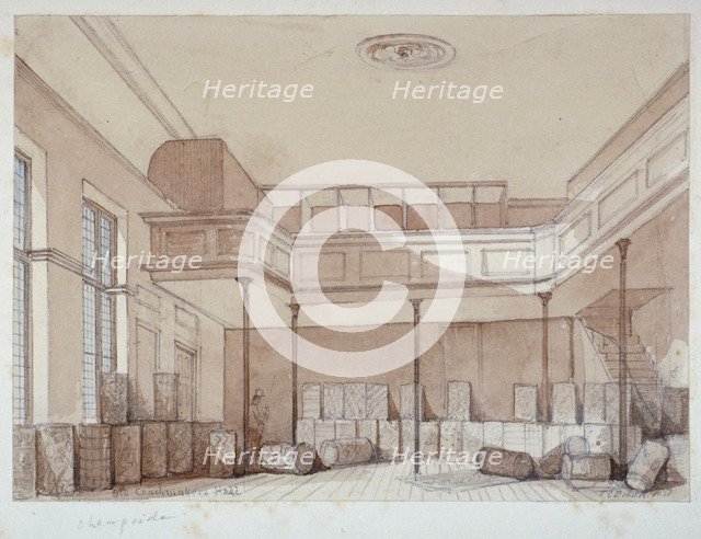 Interior of the Coachmakers' Hall, Noble Street, City of London, 1851. Artist: Thomas Colman Dibdin