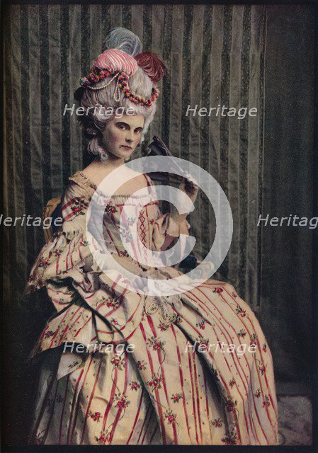 'A dress of charming proportion in beautiful French brocade. Period 1775-85', c1913. Artist: Unknown.