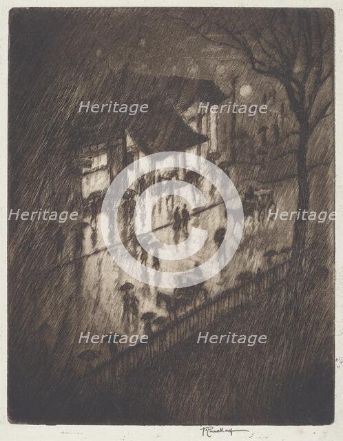 Rainy Night, Charing Cross Shops, 1903. Creator: Joseph Pennell.