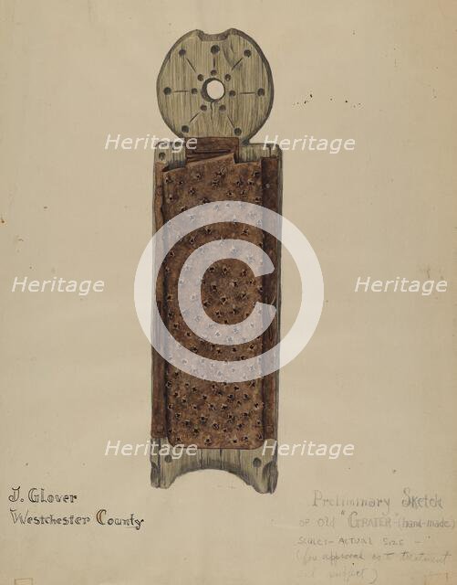 Handmade Grater, 1935/1942. Creator: Joseph Glover.