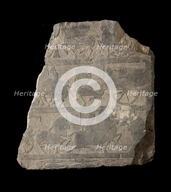 Slab in low relief from mortuary chamber..., Eastern Han dynasty, 25-220. Creator: Unknown.