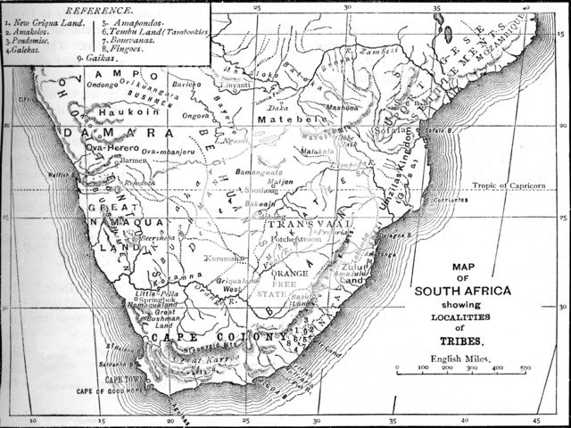 'Tribal Map of South Africa', c1880. Artist: Unknown.
