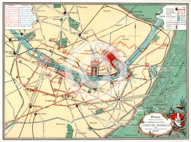 Plan of the Universal Exposition, Paris, 1889. Artist: Unknown