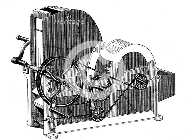 Eli Whitney's (1765-1825) saw-gin for cleaning cotton, 1865. Artist: Unknown