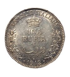 1 Rupia, Italian Somaliland, Victor Emmanuel III, 1912. Creator: Numismatic, West European Coins  .