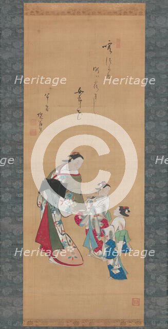 Courtesan and Two Attendants, 1700/10. Creator: Torii Kiyonobu I.