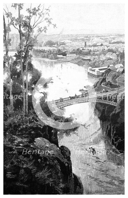 Launceston, from Cataract Bridge, Tasmania, Australia, 1886. Artist: Unknown