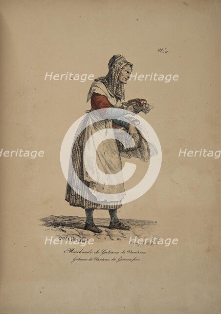 Brioche Nanterre merchant. From the Series "Cris de Paris" (The Cries of Paris), 1815. Creator: Vernet, Carle (1758-1836).