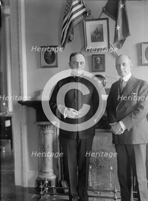 Rear Admiral Samuel McGowan, U.S.N.; Paymaster General, left, with L. G. Stevenson, 1917. Creator: Harris & Ewing.