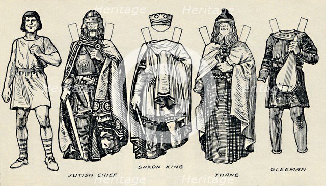 'The Gallery of British Costume: How The People Dressed in Anglo-Saxon Times', c1934. Artist: Unknown.