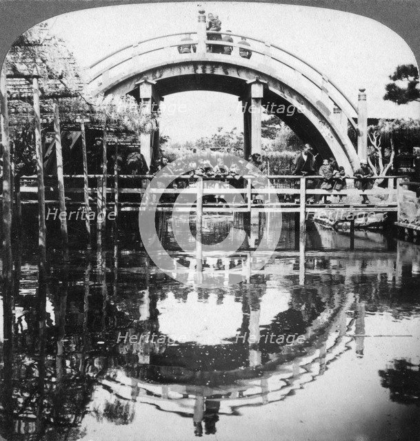 A semi-circular bridge in Japan, 1896.Artist: Underwood & Underwood