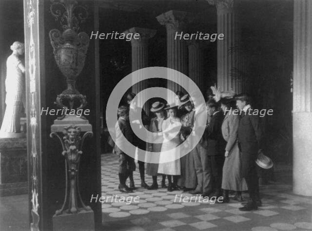 Washington, D.C. public schools - museum field trip - reading brochure, (1899?). Creator: Frances Benjamin Johnston.