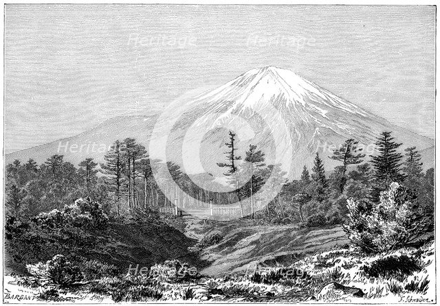 Mount Fuji, Japan, 1895.Artist: Charles Barbant