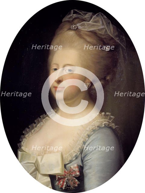 Portrait of Caroline Matilda of Great Britain (1751-1775), Queen of Denmark, 1771. Creator: Juel, Jens (1745-1802).