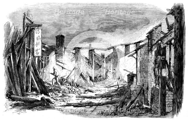 Sketches in Canton - Appearance of a Busy Street...after a Visit from "The Barbarians", 1858. Creator: Unknown.