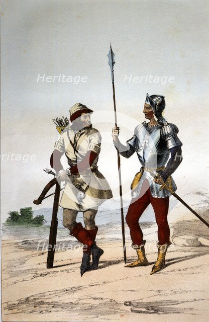 Reign of the Catholic Kings. Infantry, 1503, infantryman of the Ordinance: crossbowman and pikema…