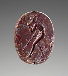 Engraved Scaraboid with Perseus, 400-350 BC. Creator: Unknown.