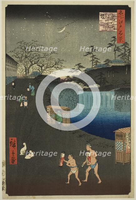 Aoi Slope, Outside Tora Gate (Toranomon-soto Aoizaka), from the series "One Hundred..., 1857. Creator: Ando Hiroshige.
