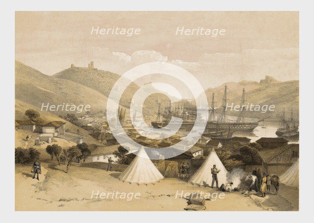 'Balaklava, looking towards the sea', 1855. Creator: W Walton.