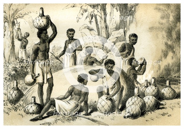 'Natives Making Pombe', 1883. Artist: Unknown