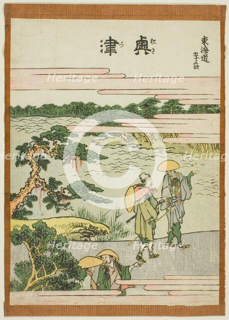 Okitsu, from the series "Fifty-three Stations of the Tokaido (Tokaido gojusan tsugi)", Japan, c.1806 Creator: Hokusai.