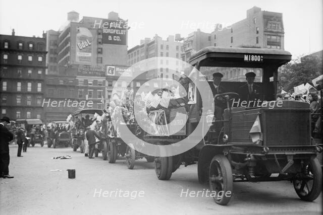 Orphans going to Coney Island in Autos, 1911. Creator: Bain News Service.