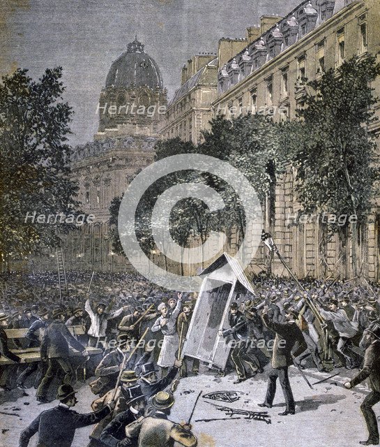 Rioting in Paris, 1893. Artist: Unknown