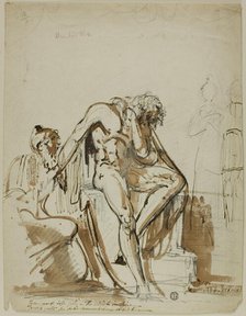 Male Nude and Other Figures, 18th century. Creator: John Hamilton Mortimer.