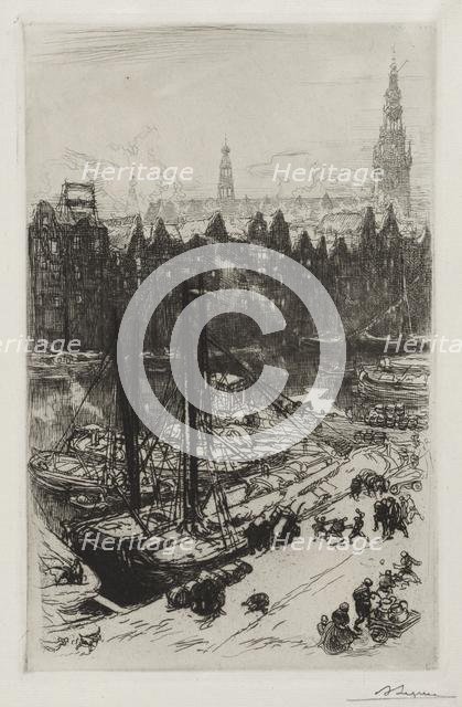 Amsterdam, vue de Victoria Hotel. Creator: Auguste Louis Lepère (French, 1849-1918).