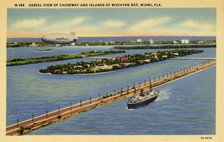 Aerial view of causeway and islands of Biscayne Bay, Miami, Florida, USA, 1933. Artist: Unknown