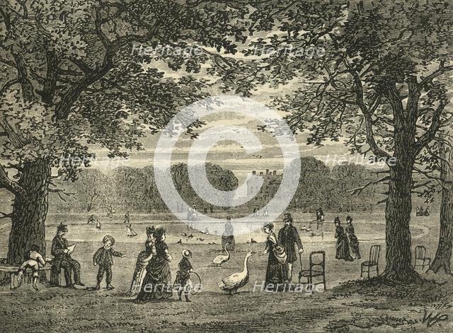 'The Round Pond, Kensington Gardens', c1876. Creator: Unknown.