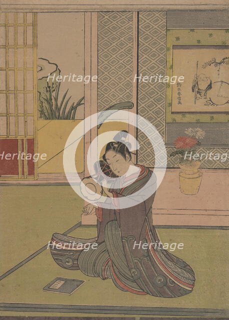 Young Man Playing a Noh Drum. Creator: Suzuki Harunobu.