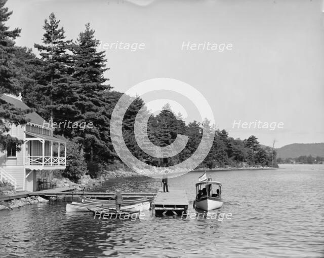 Boat house at Rogers' Rock, Lake George, N.Y., between 1900 and 1910. Creator: William H. Jackson.