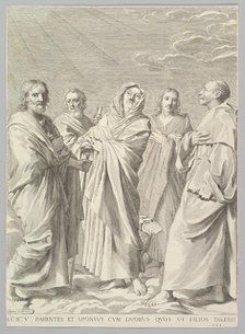 Sts. Anne, Joseph, Joachim, Bernard and John the Evangelist (Parenté de la Vierge), 1648. Creator: Claude Mellan.