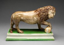 Lion (One of a Pair), Staffordshire, c. 1785. Creator: Staffordshire Potteries.