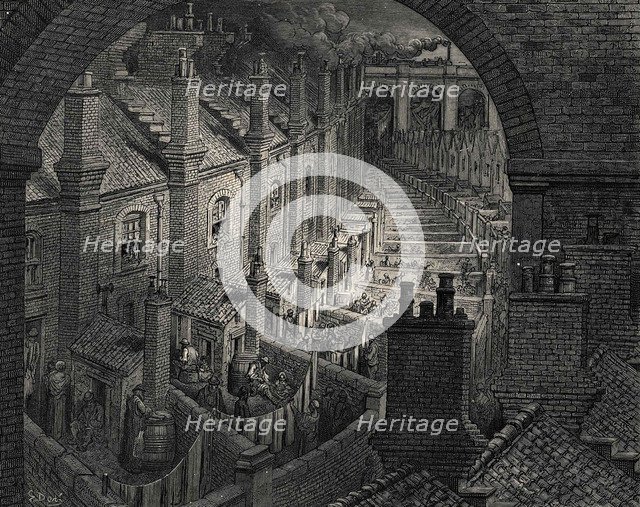 Over London - By Rail, 1872.