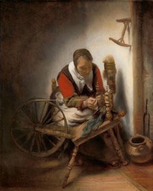 Woman spinning, 1652-1662. Creator: Nicolaes Maes.