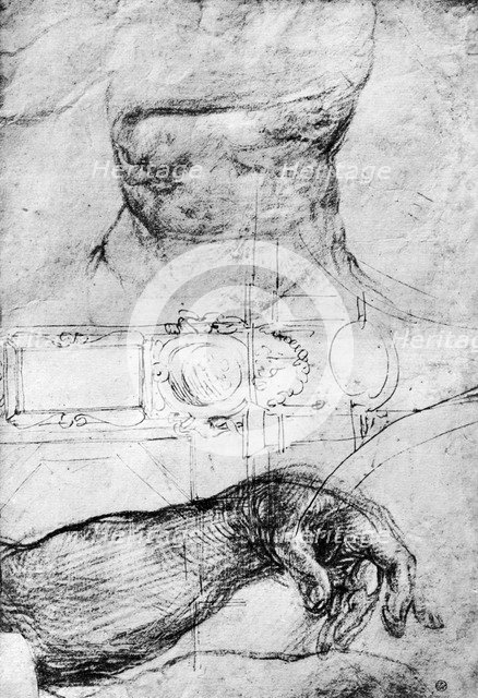 Studies for the ceiling of the Sistine Chapel, Rome, 1913. Artist: Michelangelo Caravaggio