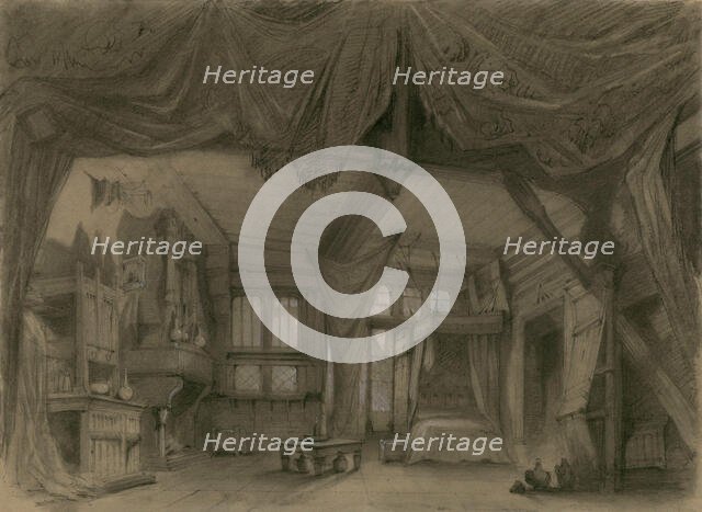 Stage design for the Opera "La Esmeralda" by Louise Bertin, 1836. Creator: Cambon, Charles-Antoine (1802-1875).