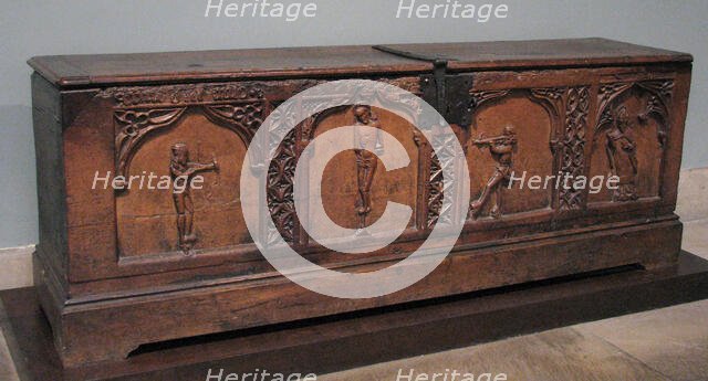 Chest with Relief Figures of Saints Sebastian and Blaise, Italian, early 16th century. Creator: Unknown.