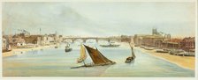 London Bridge, from Southwark Bridge, plate four from Original Views of London as It Is, 1842. Creator: Thomas Shotter Boys.