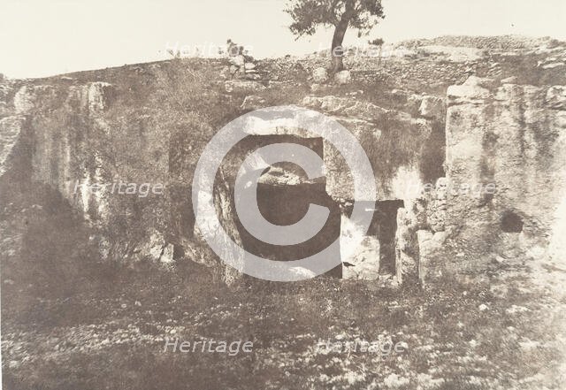 Jérusalem, Vallée de Josaphat, Grotte sépulcrale, 1, 1854. Creator: Auguste Salzmann.