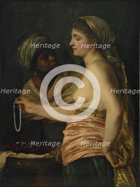 Girl with a Pearl Necklace, 1874. Artist: Blanchard, Édouard-Théophile (1844-1879)