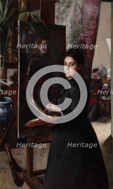 Madeleine Smith at the easel, c1890. Creator: Roederstein, Ottilie Wilhelmine (1859-1937).