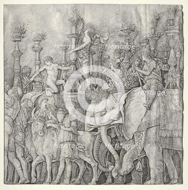 The Triumphs of Caesar: The Elephants, c. 1485-1490. Creator: Giulio Campagnola (Italian, 1482-1515).