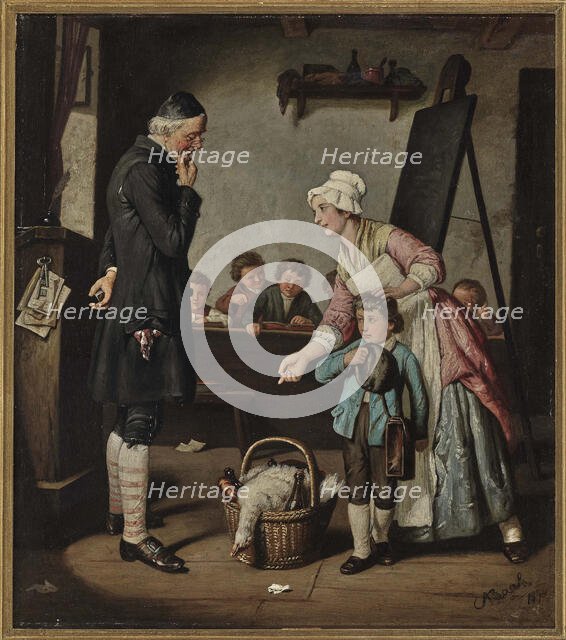 A little gift, 1874. Creator: Bach, Alois (1809-1893).