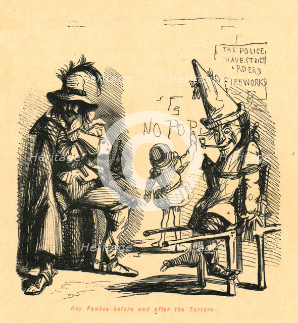'Guy Fawkes before and after the Torture', 1897.  Creator: John Leech.